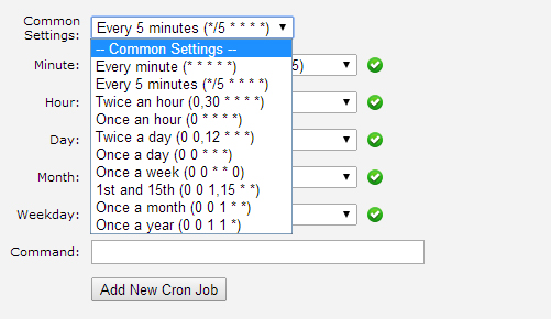 Cron Job Settings